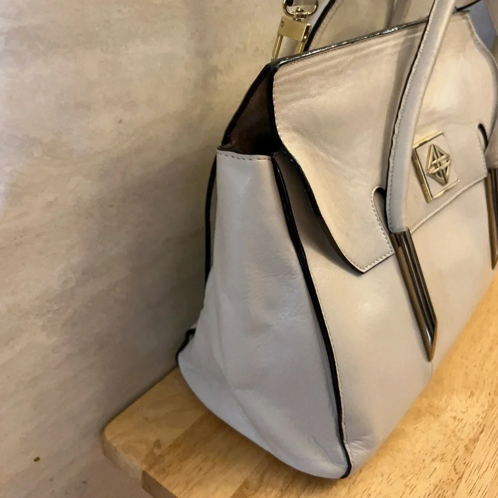Antonio Melani Met Top Flap Shoulder Leather Satchel Bag